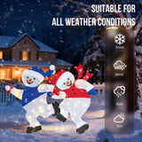 Set of 2 Lighted Running Snowman Christmas Decorations, Pre-lit 2D Holiday Decor with 120 Warm White 83521957