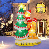 7ft Inflatable Christmas Tree with Gingerbread Men - 7 LED Lights, IP44 Waterproof, Quick 13427032