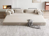 78.7-Inch Convertible Sleeper Sofa Bed with Cylindrical Pillow, Chenille Folding Mattress Couch with W834P380494