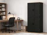 Freestanding 4-Door Kitchen Pantry Cabinet, Large Storage with Adjustable Shelves & Doors 17865506