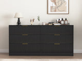 Modern 6-Drawer Dresser, Chest of Drawers for Bedroom, Living Room, Hallway, and Entryway - Large W409P307525