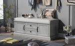 ZUN TREXM Storage Bench with 2 Drawers and 2 Cabinets, Shoe Bench with Removable Cushion for Living WF288172AAE