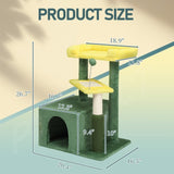 27.5in Cat Tree, Multi-level Cat Tower with Cat Scratching Post and Pad, Cozy Cat Condo, Padded Top 92212210