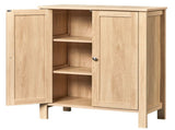 Natural wood finish, melamine-faced MDF, 23.6*11.81*31.5in, double-door bathroom tall cabinet 25744577