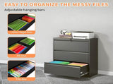 3 Drawer Lateral File Cabinet with Lock Heavy-Duty Metal Filing Cabinet for Home Office, Wide 10304319