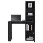 ZUN Iowa Computer Desk with 1-Cabinet and 4-Tier Bookcase B200P188864