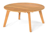 24.5" x 24.5" x 16" Premium Acacia Wood Round Side Table, 165 LBS Weight Capacity Outdoor End Table 36373582
