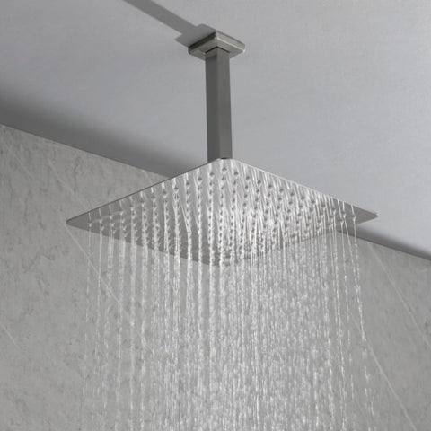 ZUN 8 Inch High Pressure Rain Shower Head, 304 Stainless Steel Square Shower Head with Self-Cleaning 62357918