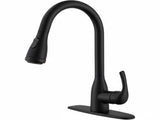 Single Handle High Arc Brushed Nickel Pull Out Kitchen Sink Faucet with 4 Spraying Modes,Single 23786169