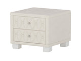 Elegant Velvet Nightstand with 2 Drawers and Crystal Handle, Storage Bedside Table with 88875588