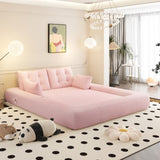 Human Dog Bed, Lazy Sofa Couch, 78.7" Multi-Functional Foldable Sofa Bed, 3-in-1 Teddy Fabric W1885P306886