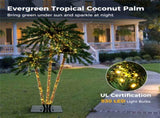 3-Piece Pre-Lit Palm Tree Set - 4/5/6ft Heights, 930 Warm White LEDs, Green PVCMetal 88432254