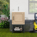 20" Small Bathroom Vanity with Sink & Hot and Cold Faucet, Freestanding Bathroom Cabinet with White W688P224410