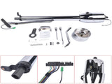 28" Chrome Automatic GM Universal Steering Column w/ 9 Hole Wheel Adapter No Key 94266422