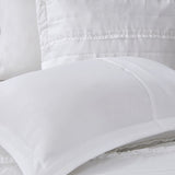 5 Piece Microfiber Ruffled Comforter Set White King B03596866
