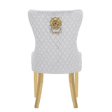 Simba Gold 2 Piece Dinning Chair Finish with Velvet Fabric in Light Gray 659436316324
