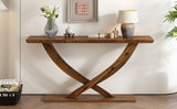 ZUN Mirod 57'' Modern Rustic Console Table with Cross-Leg Design,Sturdy Construction and Ample Surface N760P214643D