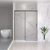 56-60" W x 74" H Semi-Frameless Sliding Shower Door, 1/4" Clear SGCC Tempered Glass, Matte W2011P272616
