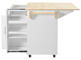 Kitchen Island with Drop Leaf, Kitchen Cart with 3 Tier Pull Out Cabinet Organizer, Internal 63885739