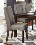 Contemporary Design Dark Brown Finish Dining Chairs Set of 2pc Fabric Upholstered Dining Room B01170955