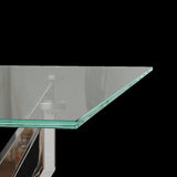 Modern minimalist tempered glass coffee table metal leg rectangular dining table transparent glass W1727P206493