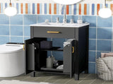 24"Bathroom Vanity Combo with Ceramic sink, Luxurious Space-Saving Vanity - W24"*D18"*H34"inch, 2 N729P183716B