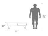 Coffee Table, 1 Drawer, 1 Shelf, White / Natural Oak B097P262379