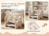 Convertible 2-Step Toddler Step Stool Multifunctional Kids Ladder Seat for Kitchen Bathroom 71631738