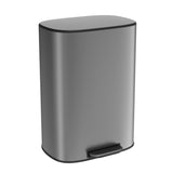 13 Gallon 50L Kitchen Foot Pedal Operated Soft Close Trash Can - Stainless Steel Ellipse Bustbin - S W1550106530