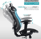 Mesh Office Chair,Ergonomic Office Chairs with Wheels,Adjustable Lumbar T3060P270150