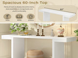 U-Style Large 60-Inch Console Table with Geometric Clean Lines Design,Stylish Entryway Table with N711P303209K