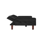 Black Convertible Double Folding Room Sofa Bed, PU Leather, Tufted Buttons, Suitable for 97825531