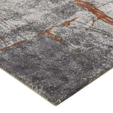 Quarry 5x6.5' Abstract Area Rug, Gray & Orange Polypropylene B2719P245965