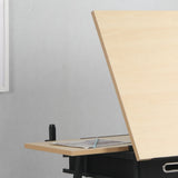 ZUN adjustable drawing drafting table desk with 2 drawers for home office and school with stool W347P151532