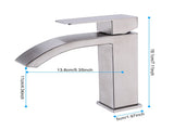 Waterfall Spout Bathroom Sink Single Handle Faucet with Pop-Up Drain 56845702
