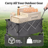 PORTABLE 400L Collapsible Wagon, Folding Wagon Cart , Beach Wagon with Big Wheels, 450LB Heavy Duty 42781808