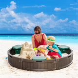 ZUN Kids Sandbox with Cover （Prohibited by WalMart） 63525186