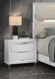 ZUN 1pc Contemporary Nightstand End Table with Two Storage Drawers White Cream Finish Bedroom Wooden B011P167780