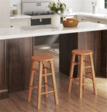 2 pieces wooden round bar stools 91783758
