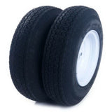 2x Tralier Tires Tubeless 480-8 4.80 X 8 8" B 5 Lug Hole Bolt Wheel White 4 Ply 75909727