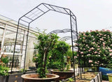 Metal Garden Arch L56.3'' x W16.93'' x H94.5'' Climbing Plants Support Rose Arch Outdoor Black 14900474