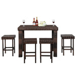 ZUN Bar Stool-Table and Chair Set of 4 Brown Gradient（Only 4 bar chairs included） 99689671