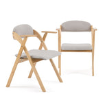 ZUN Set of 2 Wooden Folding Chairs with Padded Seats and Armrests, Portable Simple Folding Chairs with 23653264