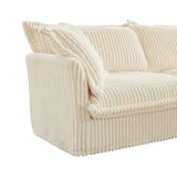 Slip-covered Armchair with 1 Big Back Cushion and 2 Big Toss Pillows, Single Deep Seat Comfy Single W3041P240119