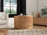 Valentine 24" 2-Drawer Storage Side Table, Natural Brown Beech Wood B2719P238488