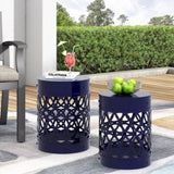 Outdoor Metal S/2 end table 73606.00NBLU