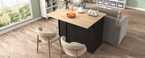 K&K Kitchen Island with Drop Leaf, Kitchen Storage Cart with 3 Tier Pull Out Cabinet Organizer, WF531421AAB