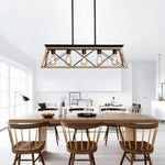 ZUN (Same as W134067497/L1002) 5-Light Farmhouse Chandeliers For Dining Room Oak(No Bulbs) W1340P206633