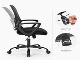 Desk Chair with Ergonomic Lumbar Support for Home, Office, Bedroom, 250lbs, Black 89684639
