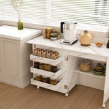 4-in-1 Folding Sewing Table with Lockable Wheels Multi-Functional Craft Station, End Table, W2700P311798